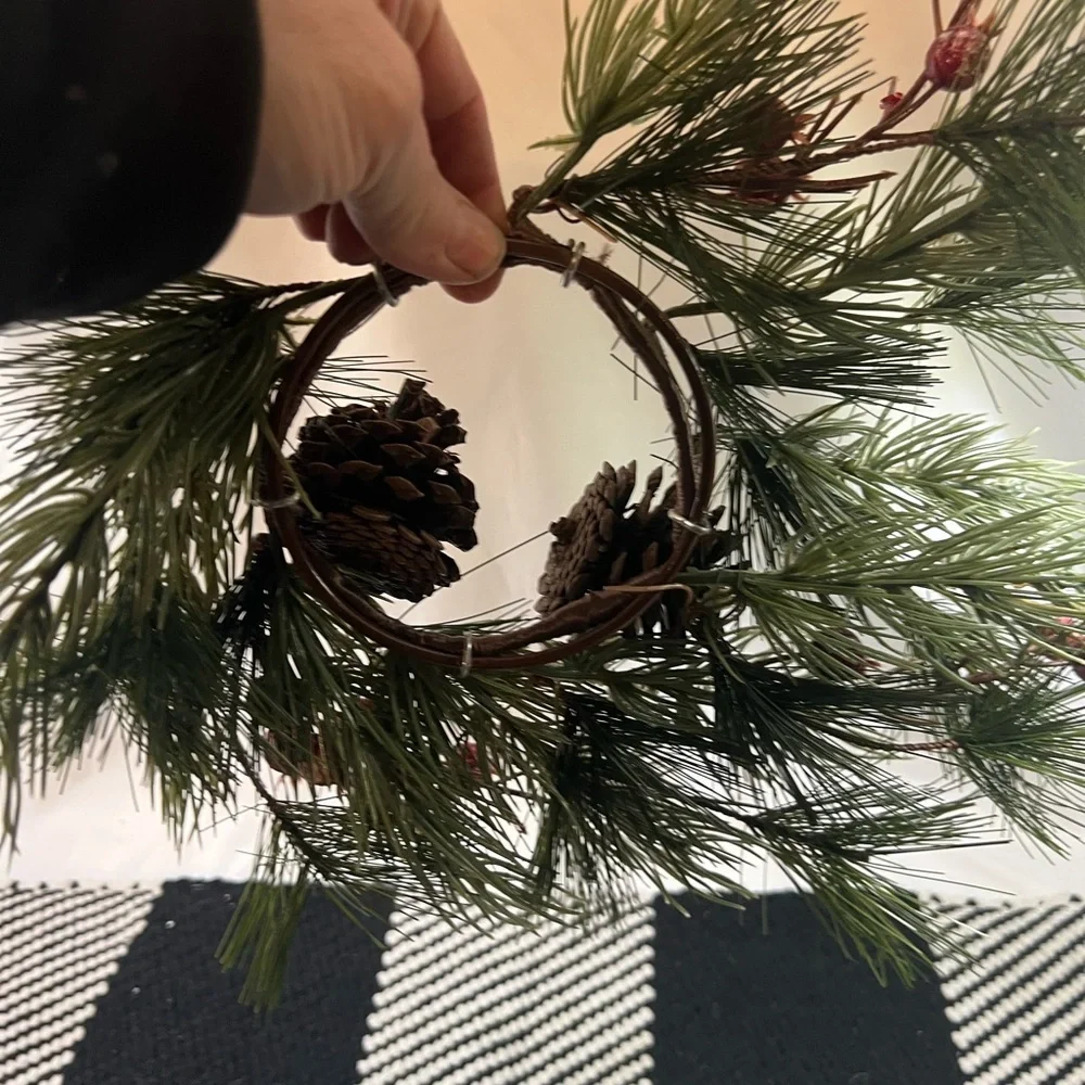 Festive Green Pinecone Holiday Wreath